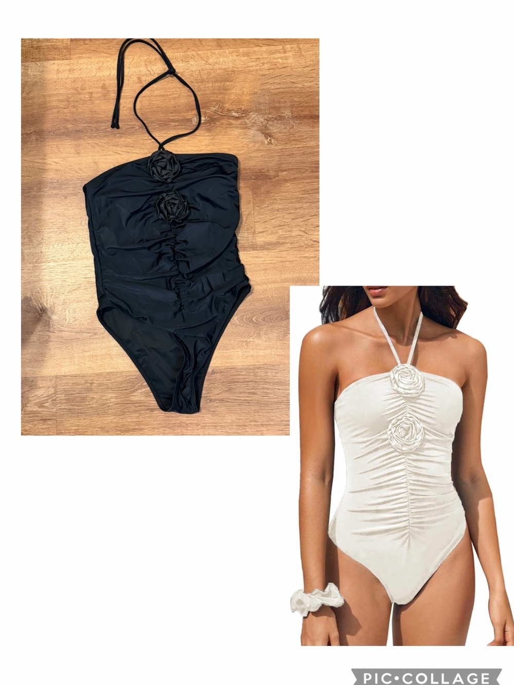 SherryDC Women's Ruched One Piece Swimsuit Tummy Control Halter